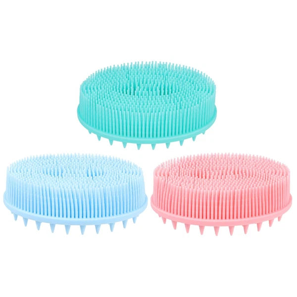 3Pcs Shampoo Silicone Hair Brush Kids Massage Bath Brush Scrubber