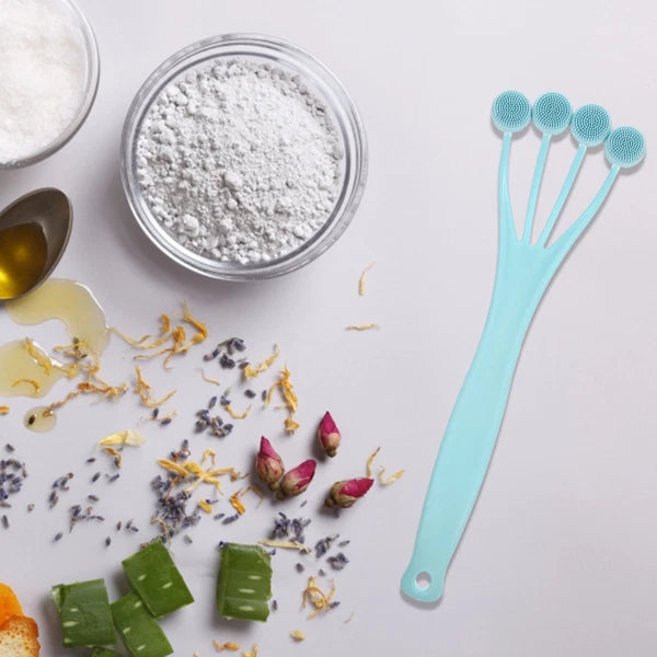 3 Pieces Exfoliating Bath Brush Man Scrubber with Handle Body Cleaning