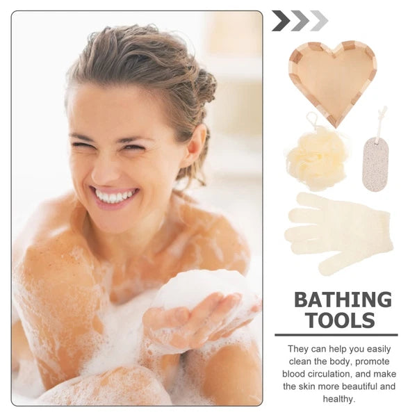 Heart-shaped Bath Brush Body Wash Sponge Back Scrubber for Shower