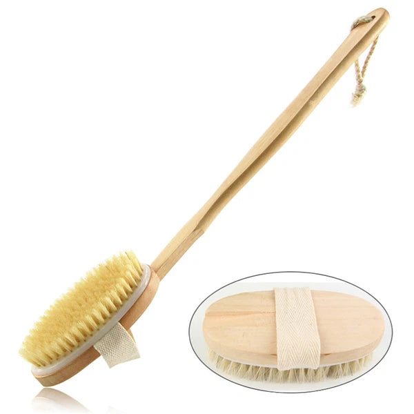 Bath Body Brush Back Scrubber W/Comfy Bristle Long Handle Gentle Massager G6A8