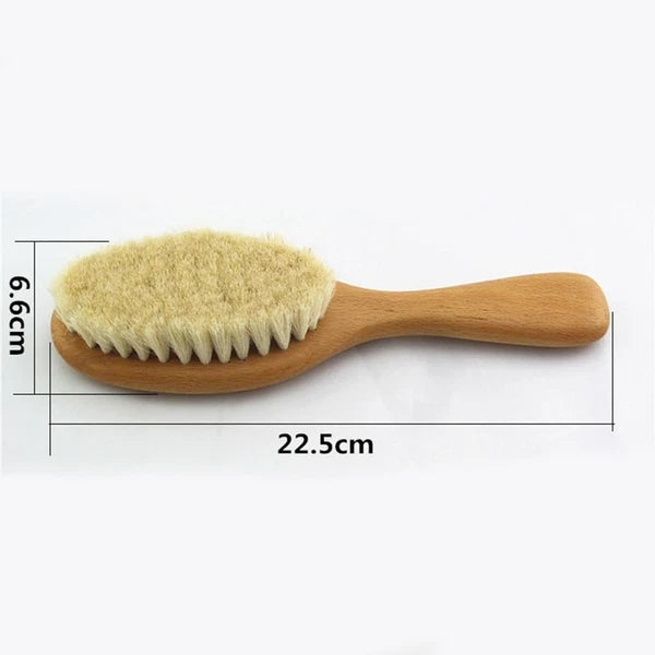 8.86” Short Handle Dry Bath Body Brush Scrubber, Wood Handle Natural Soft Woo...