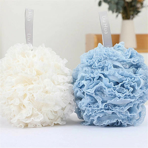 Soft Scrubber Sponge Flower Exfoliating Body Brush Puff Bath Shower Mesh Ball AU