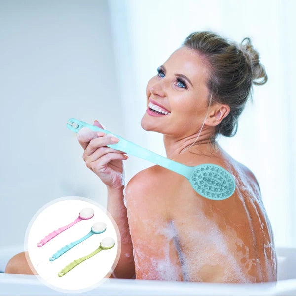 3pcs Long Handle Bath Scrubber Back Brush Massage Brush Bath Brush