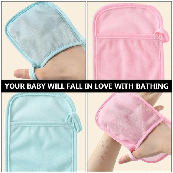 4 Pcs Bath Gloves Exfoliating Baby Child Gentle Scrub Cotton Brush
