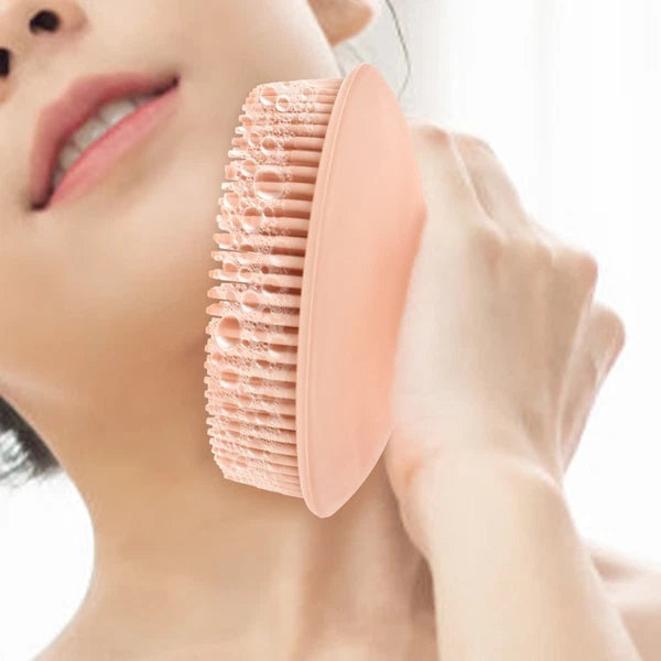 Bath Brush Exfoliating for Body Baby Travel Soft Silicone Scrubber