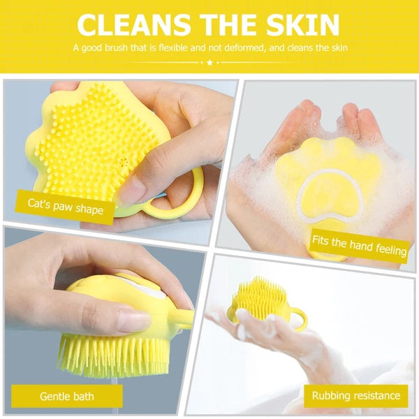 Cat Claw Bath Brush Child Baby Silicone Shower Scrubber Children Bathing