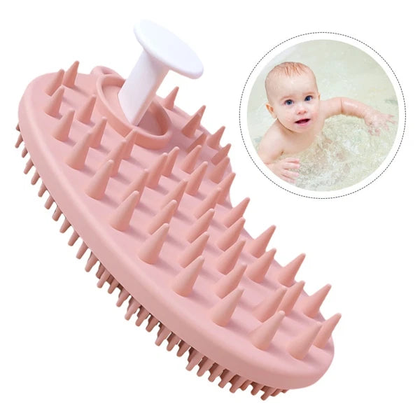 Shampoo Massage Brush Silicone Bath with Hole Soft Cleaning