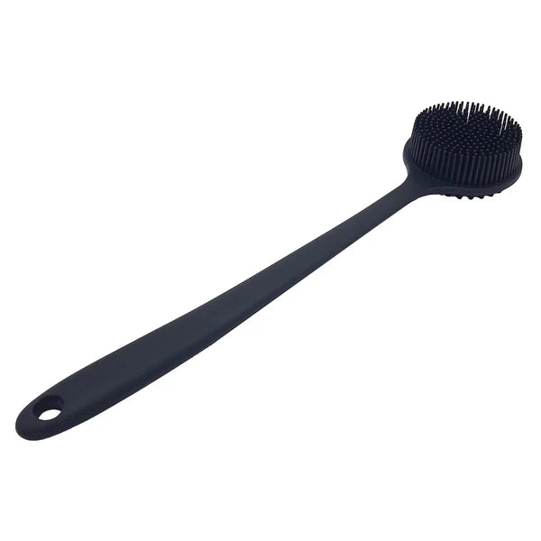 ✅ NEW- Silicone Back Scrubber for Shower Body Brush w/ Long Handle Black