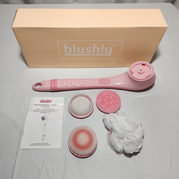 Blushly Cleansing & Exfoliating Body Brush with Multiple Brush Heads