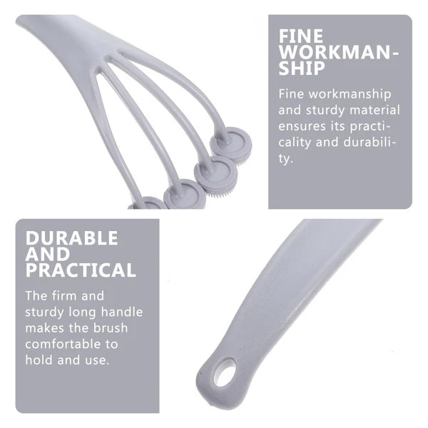 4 PCS Exfoliating Bath Brush Shower Back Massage Scrubbing with Handle