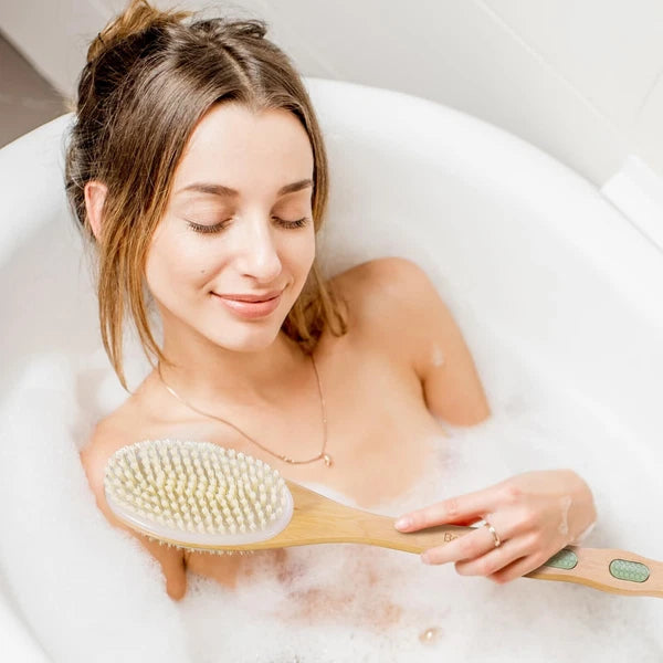 Back Brush Long Handle Shower Bath Scrubber Body With Soft And Stiff Natural