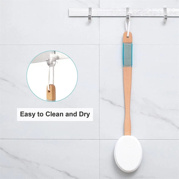Bath Sanding Brush, Lotion Applicator for Your Back, Back Applicator with 4 Pad