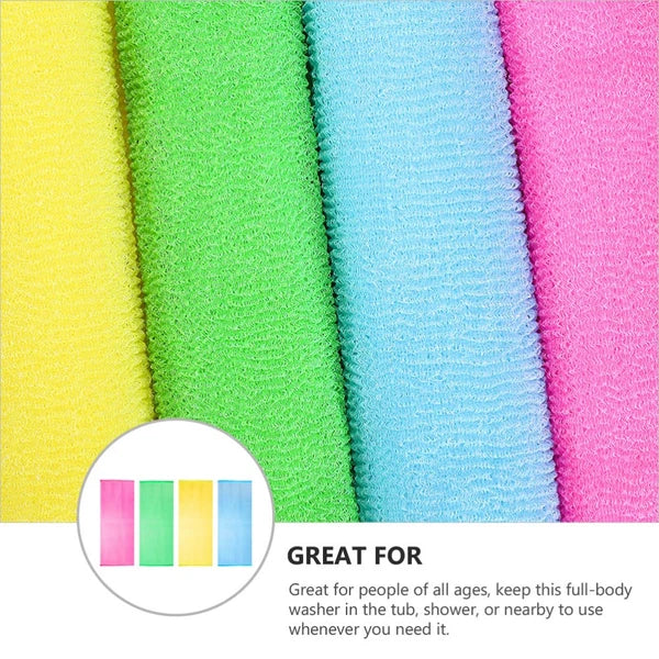 4 Pcs Bath Towel Exfoliating Back Scrubber for Shower Body Scrubbing Brush
