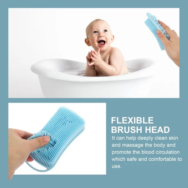 Silicone Bath Brush Man Child Shower Scrubber for Body Scrubbing