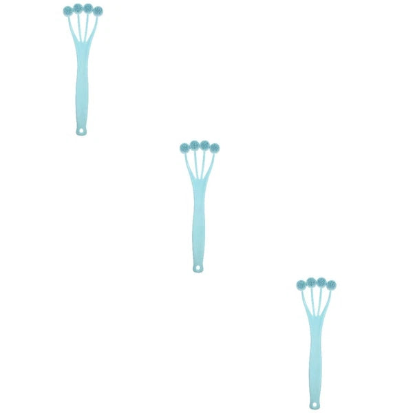 3 Pieces Exfoliating Bath Brush Man Scrubber with Handle Body Cleaning