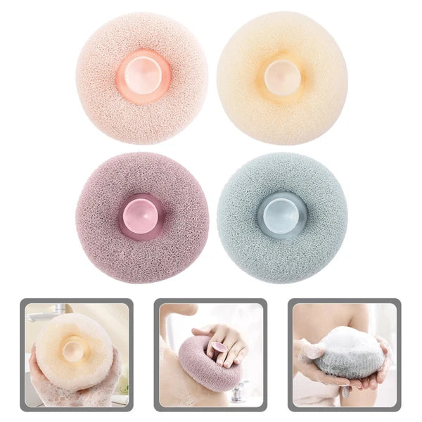 4pcs Bathroom Showering Scrubber Soap Foam Making Loofah Portable Bathing