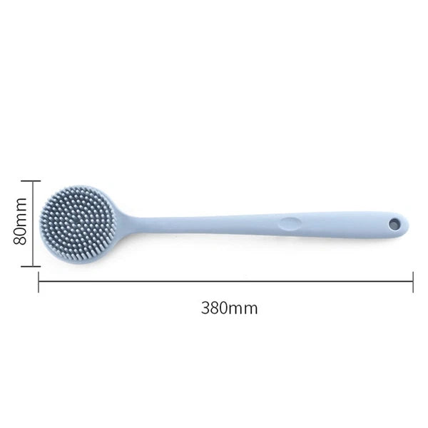 Wood Back Brush Body Scrubber Bath Silicone Exfoliator for Shower