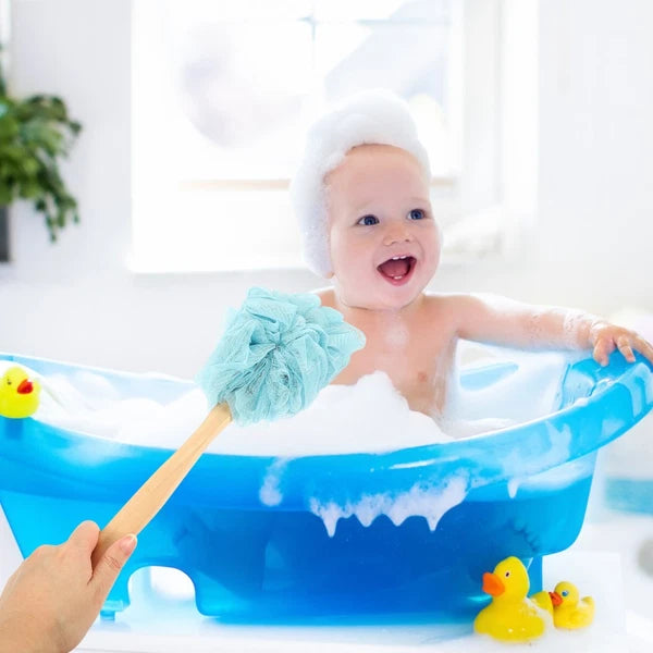 4 Pcs Bath Brush Rubs Back Ball Man Miss Scrubber Exfoliating Body Long Handle