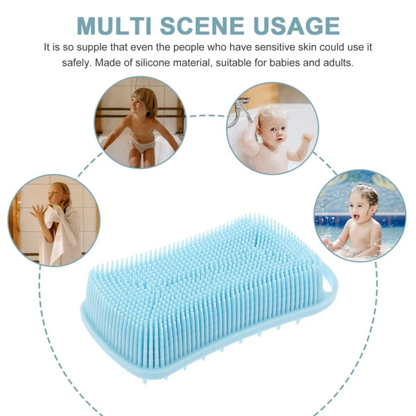 Silicone Bath Brush Man Child Shower Scrubber for Body Scrubbing
