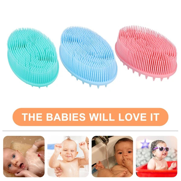 3Pcs Shampoo Silicone Hair Brush Kids Massage Bath Brush Scrubber