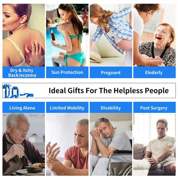 Body Bath Brush Back Scrubber Lotion Self Applicator Back Brush Long Handle SC